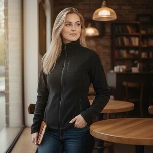 Icebreaker Merino Wool Women's Long Sleeve Full Zip Black Jacket Size M